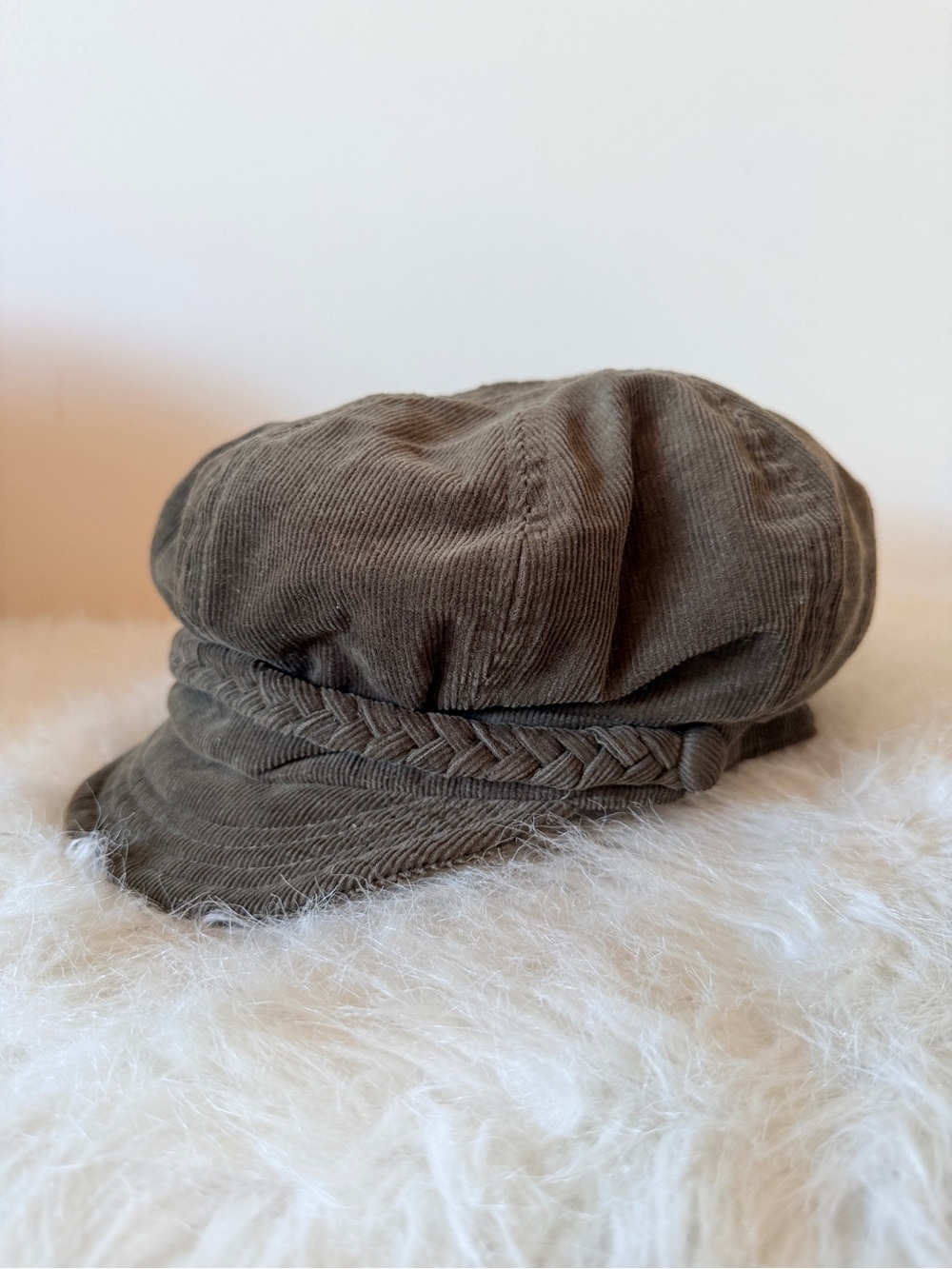Collection 18 100% Cotton Olive Green Corduroy Soft Bill Baker Boy Cap